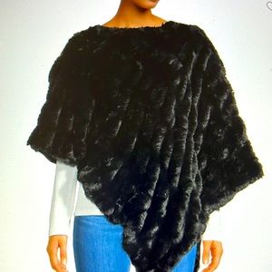La Fiorentina Faux-fur poncho